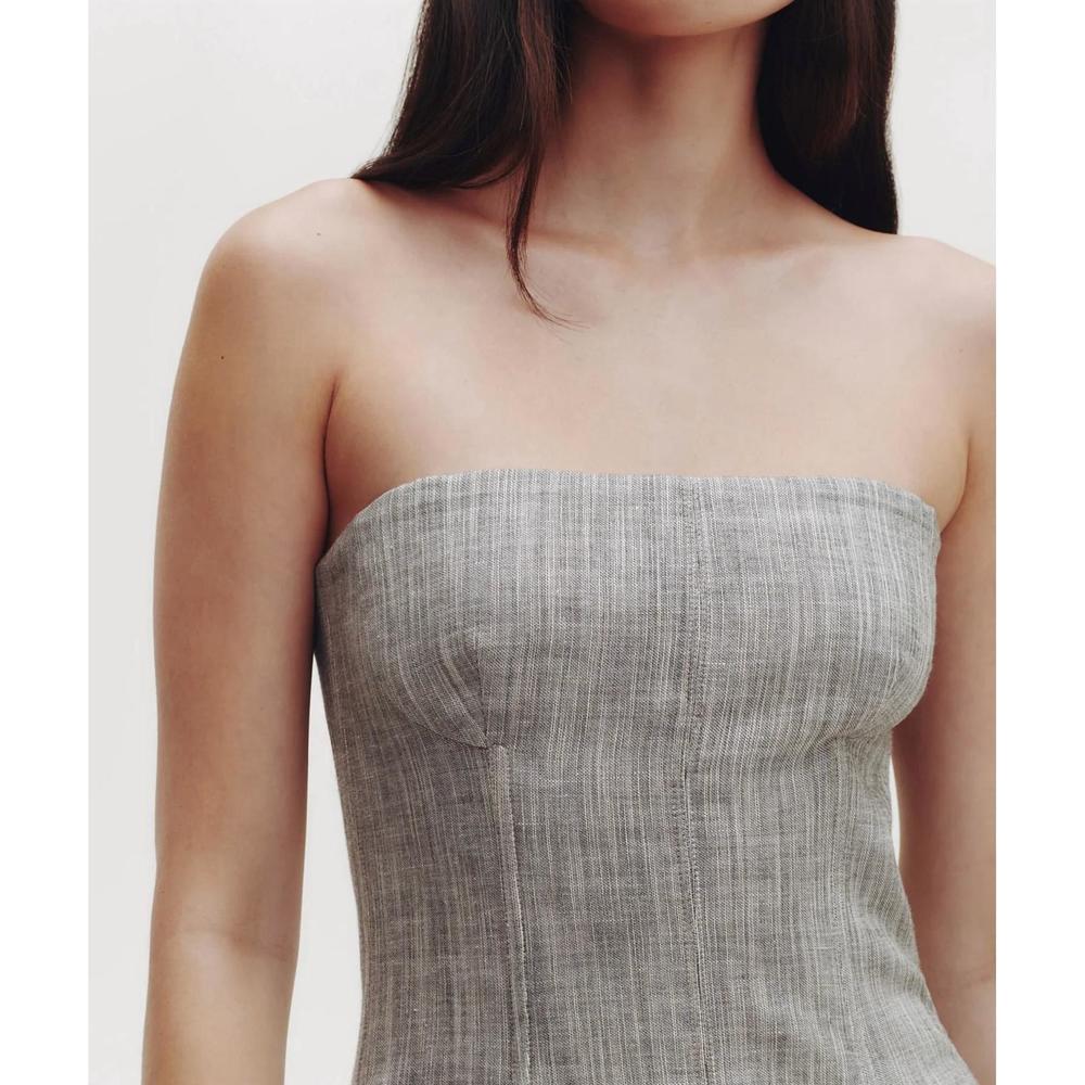 NEW TWP jillian bustier in light heather grey - Picture 3 of 4